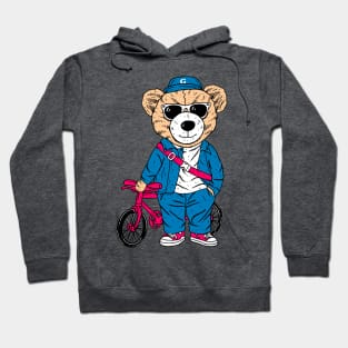 teddy bear on a bicycle Hoodie